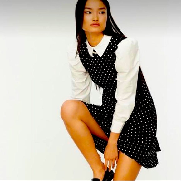 Polka-dotted mini dress - Picture 2 of 4